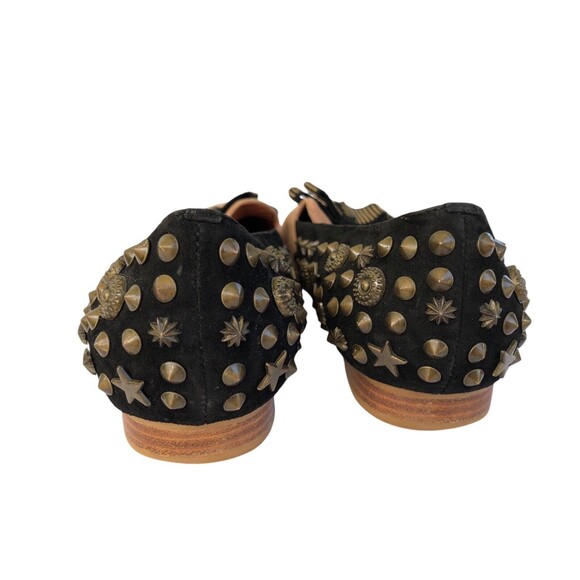 Jeffrey Campbell Ibiza Last ELEGANT SB Studs Bow Flat 9 Tan Black Suede Loafer - Picture 6 of 10